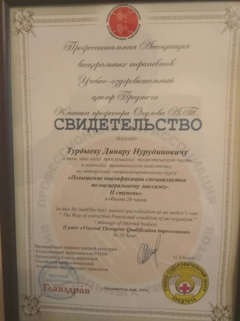 Свидетельство о повышении квалификации